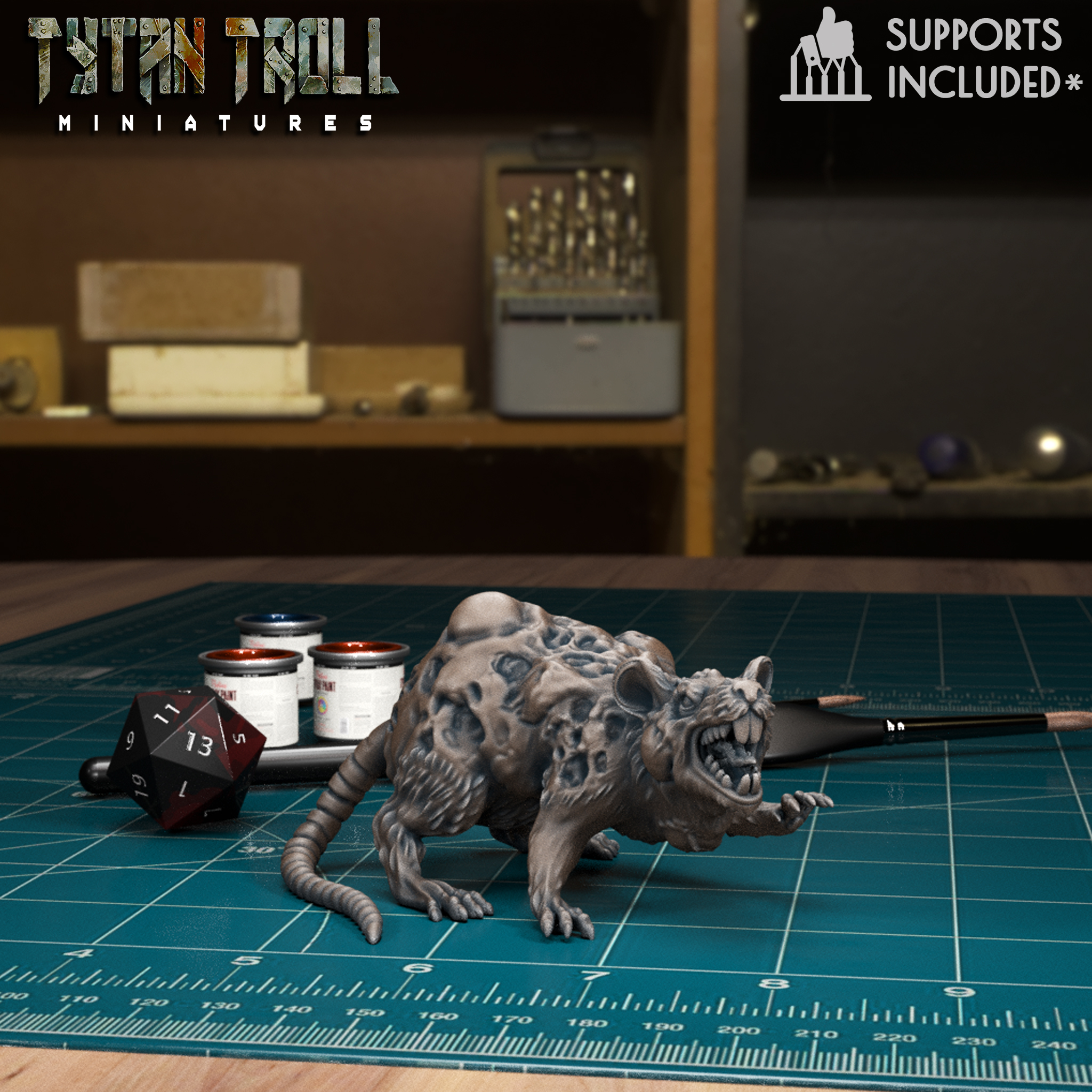 Plagued Giant Rat 01 [Pre-Supported]